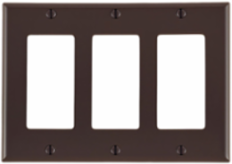 3-Gang Decora Wallplate, Standard Size, Nylon, Brown