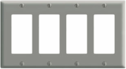 4-Gang Standard Size Thermoset Device Wallplate - Gray, UL/CSA Certified