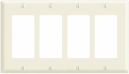 4-Gang Decora Wallplate, Standard Size, Thermoset Plastic, Brown