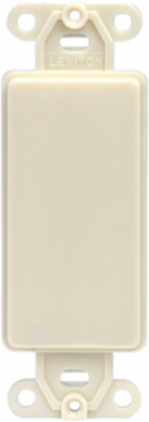 Decora Blank Insert 1-Gang, Ivory, Nylon Construction, UL/CSA Certified