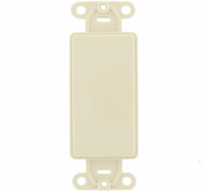 Decora Blank Insert, Light Almond, Nylon Material, Compatible with Decora Wallplates