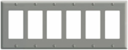 6-Gang Decora Wallplate, Standard Size, Thermoset Plastic, Gray