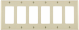 6-Gang Standard Size Decora/GFCI Wallplate, Thermoset Plastic, Light Almond