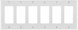 6-Gang Decora Wallplate, Standard Size, Thermoset Plastic, White, UL/CSA Certified