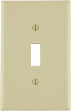 1-Gang Toggle Switch Midway Size, Thermoset Plastic, Ivory