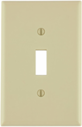 1-Gang Toggle Switch Midway Size, Thermoset Plastic, Ivory