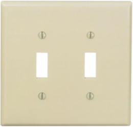 2-Gang Toggle Switch Wallplate, Midway Size, Thermoset Plastic, Ivory