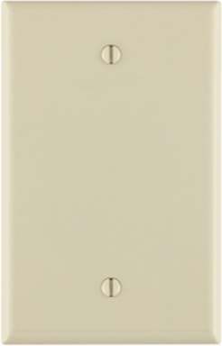 1-Gang Midway Size Blank Wallplate, Thermoset Plastic, Light Almond