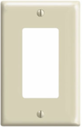 1-Gang Midway Size Decora Wallplate, Thermoset Plastic, Ivory