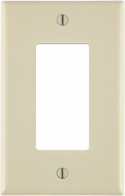1-Gang Decora Midway Wallplate, Thermoset Plastic, Light Almond