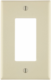 1-Gang Decora Midway Wallplate, Thermoset Plastic, Light Almond