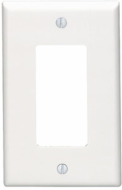 Midway Size Decora/GFCI Wallplate, 1-Gang, Thermoset Plastic, White