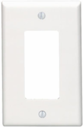 Midway Size Decora/GFCI Wallplate, 1-Gang, Thermoset Plastic, White