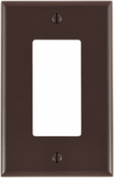 1-Gang Decora Wallplate, Midway Size, Thermoset Plastic, Brown