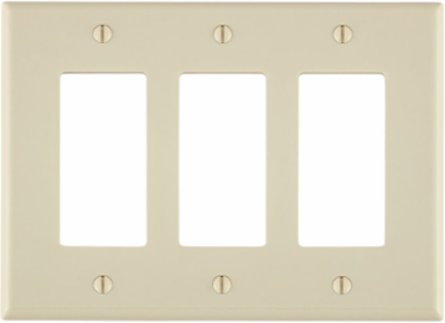 3-Gang Midway Size Thermoset Wallplate, Light Almond
