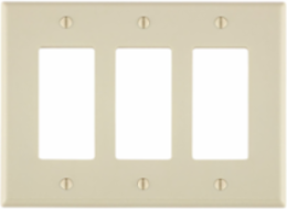 3-Gang Midway Size Thermoset Wallplate, Light Almond