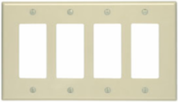 4-Gang Midway Decora Wallplate, Thermoset Plastic, Ivory