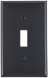 1-Gang Toggle Switch Wallplate, Standard Size, Black Nylon, UL/CSA Certified