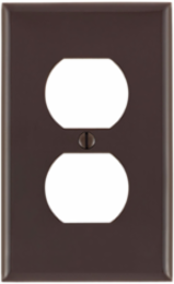 1-Gang Duplex Outlet Wallplate Standard Size Nylon Brown