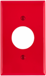 1-Gang Standard Size Wallplate, 1.406 Inch Hole, Thermoplastic Nylon, Red