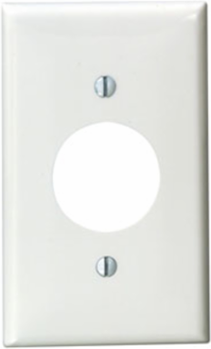 1-Gang Standard Wallplate, 1.406 Inch Hole, Thermoplastic Nylon, White