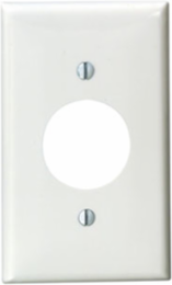 1-Gang Standard Wallplate, 1.406 Inch Hole, Thermoplastic Nylon, White