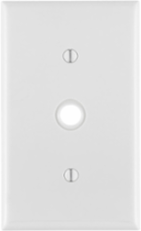 1-Gang 0.406 Inch Diameter Hole Wallplate, Standard Size, White Nylon