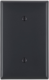 1-Gang Blank Wallplate, Standard Size, Nylon, Strap Mount, Black