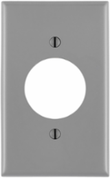 1-Gang 1.60 Inch Hole Nylon Wallplate, Standard Size, Gray
