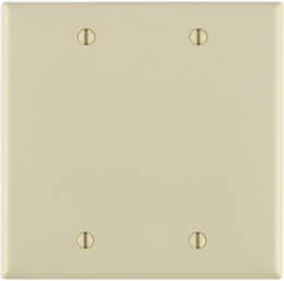 2-Gang Blank Wallplate, Standard Size, Nylon, Light Almond