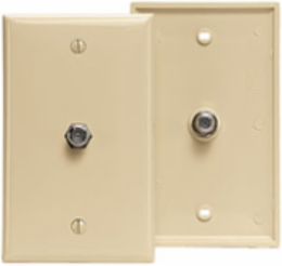 Video Wall Jack 1 F-Connector Ivory, High-Impact Plastic, DC-3.0GHz