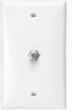 Standard Video Wall Jack with 1 F-Type Connector, DC-3.0GHz, Light Almond
