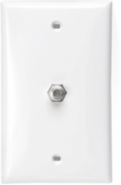 Standard White Video Wall Jack with 1 F-Connector, DC-3.0GHz Frequency