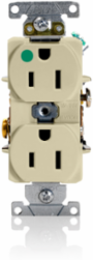 15 Amp Duplex Receptacle - Hospital Grade, Self-Grounding, Ivory