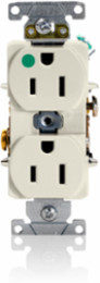 15 Amp Heavy-Duty Hospital Grade Duplex Receptacle, Self-Grounding, Light Almond