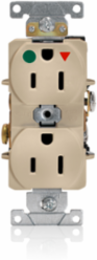 15 Amp Hospital Grade Isolated Ground Duplex Receptacle, 125 Volt, Ivory