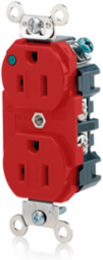 15 Amp Hospital Grade Duplex Receptacle, Power Indication, Self-Grounding, 125 Volt