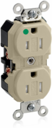 15 Amp Duplex Receptacle Outlet, Hospital Grade, Tamper-Resistant, Ivory