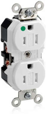 15 Amp Hospital Grade Duplex Receptacle, Tamper-Resistant, Self-Grounding