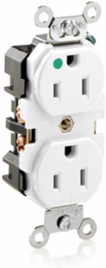 15 Amp Hospital Grade Duplex Receptacle Outlet, 125 Volt, Self-Grounding