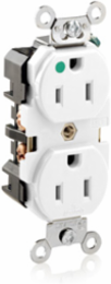 15 Amp Hospital Grade Duplex Receptacle Outlet, 125 Volt, Self-Grounding