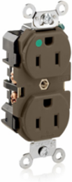 Extra Heavy-Duty Hospital Grade 15 Amp Duplex Receptacle, NEMA 5-15R, 125 Volt, Brown