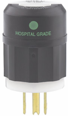 Hospital Grade 15 Amp 125 Volt Straight Blade Plug, NEMA 5-15P