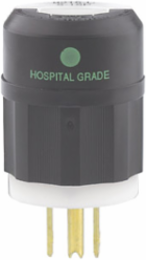 Hospital Grade 15 Amp 125 Volt Straight Blade Plug, NEMA 5-15P