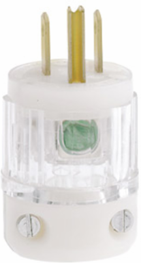15 Amp Hospital Grade Straight Blade Plug, NEMA 5-15P, Nylon Body, 125 Volt