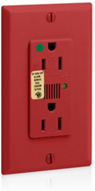 Decora Plus 15 Amp Surge Protective Duplex Receptacle Outlet, 125 Volt, Red