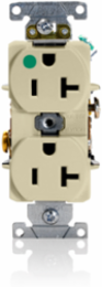 20 Amp Duplex Outlet, Hospital Grade, NEMA 5-20R, Nylon, Ivory