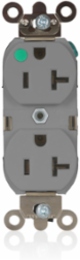 20 Amp Duplex Receptacle/Outlet, Hospital Grade, Illuminated, Self-Grounding