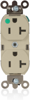20 Amp Hospital Grade Duplex Receptacle Outlet, Illuminated, 125 Volt