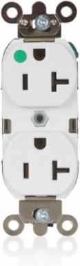 20 Amp Hospital Grade Duplex Receptacle, Illuminated, 125 Volt, NEMA 5-20R
